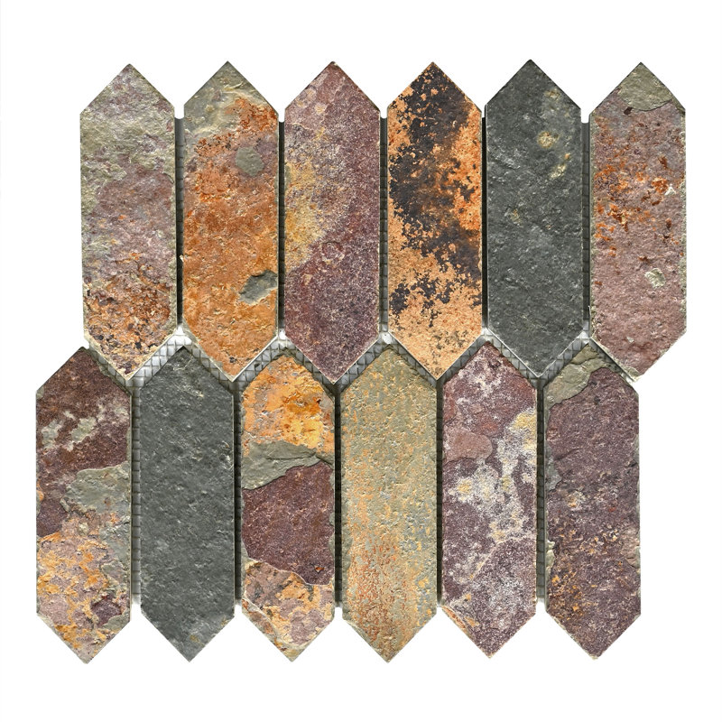 Carreau de mosaïque en ardoise pour mur et plancher 2 po x 6 po