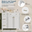 Meuble-lavabo moderne 36 po avec lavabo en céramique-112387309