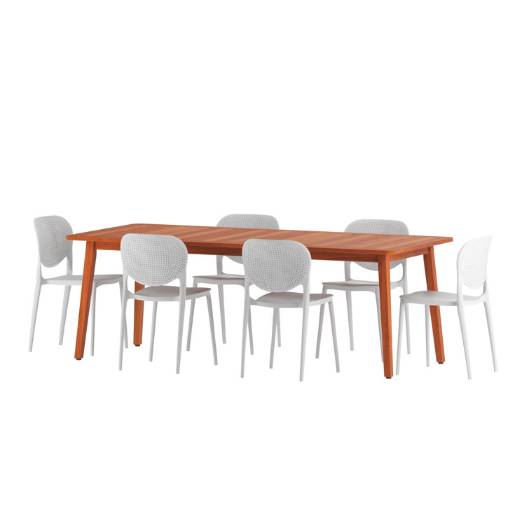 Anautica 84.8'' Rectangular 6 - Person Outdoor Dining Set