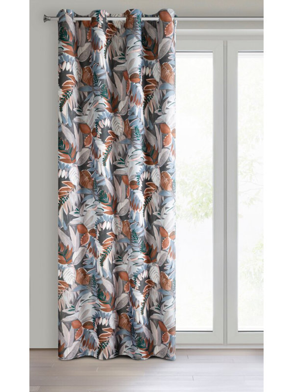 Marila Semi Sheer Curtain Single Panel, Orange