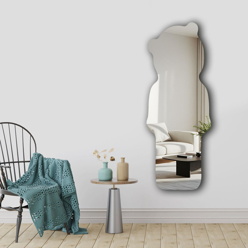 Miroir mural Modern Novelty, 20 po x 53,1 po | Verre de 4 mm d'épaisseur avec envers en EVA noir (0,8 po) | Décoration élégante et fonctionnelle pour le salon, la chambre à coucher ou le vestibule | Conception élégante pour les espaces contemporains