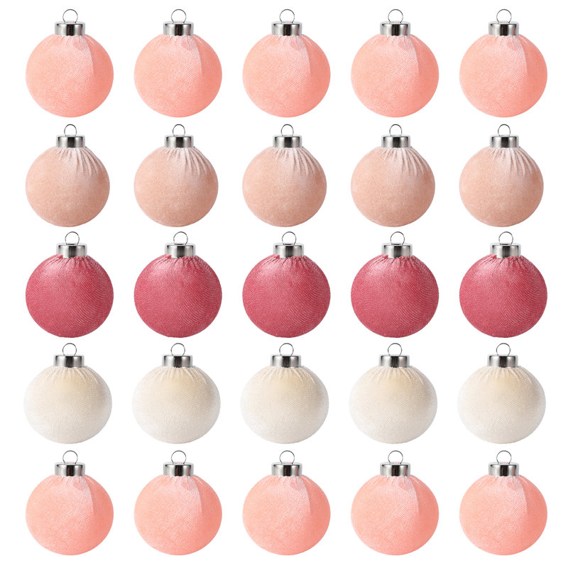 Paquet de 25 boules de Noël incassables, Pink
