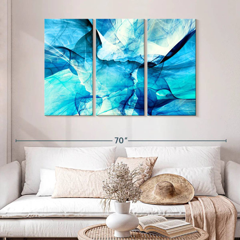 Avery Blue Blurs Abstract, 32" H x 50" W