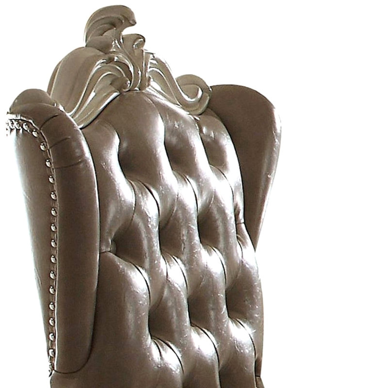 Fauteuil pivotant rétro gris et blanc os