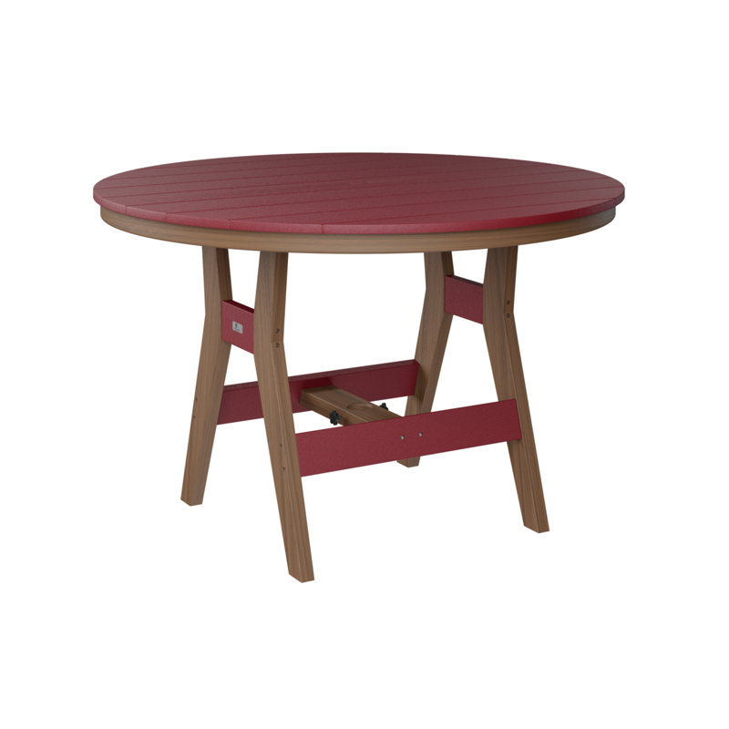 Table de salle à manger ronde 48 po Berlin Gardens Harbor, Acajou antique, Rouge écarlate, 30,37 po H x 48 po L x 48 po P