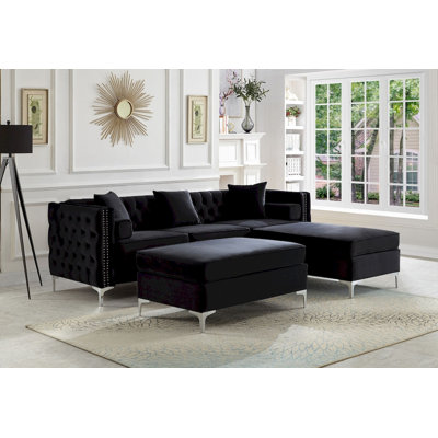 Canapé modulaire réversible 100 po en velours