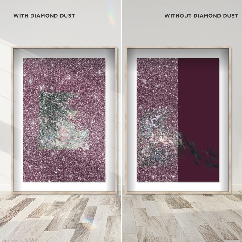 Delicate Spring Set Shadowbox Abstract Print by Oliver Gal, Black Frame, 10 x 15, 17"H x 25"W, Natural Oak Shadowbox