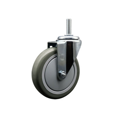 Polyurethane Wheel Swivel 3/8 Inch Threaded Stem Caster Set SCC