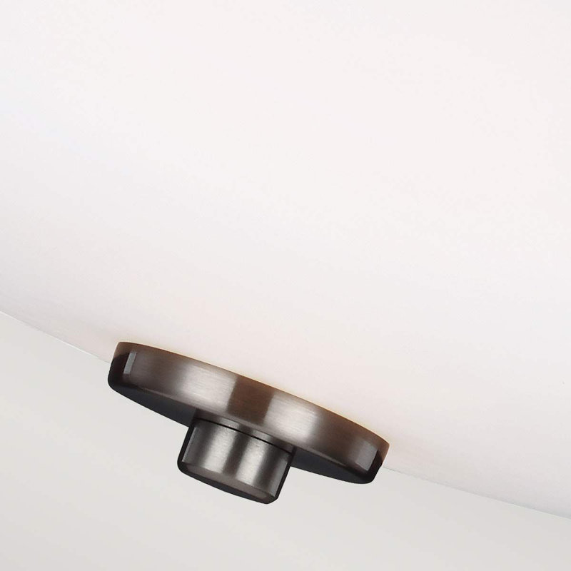 Scrivner Glass Semi Flush Mount, Satin Nickel