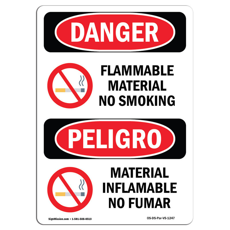Bilingual Sign, 24" H x 18" W x 0.1" D