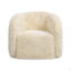 Chaise avec accoudoirs rembourrés 33 po, fourrure beige crème