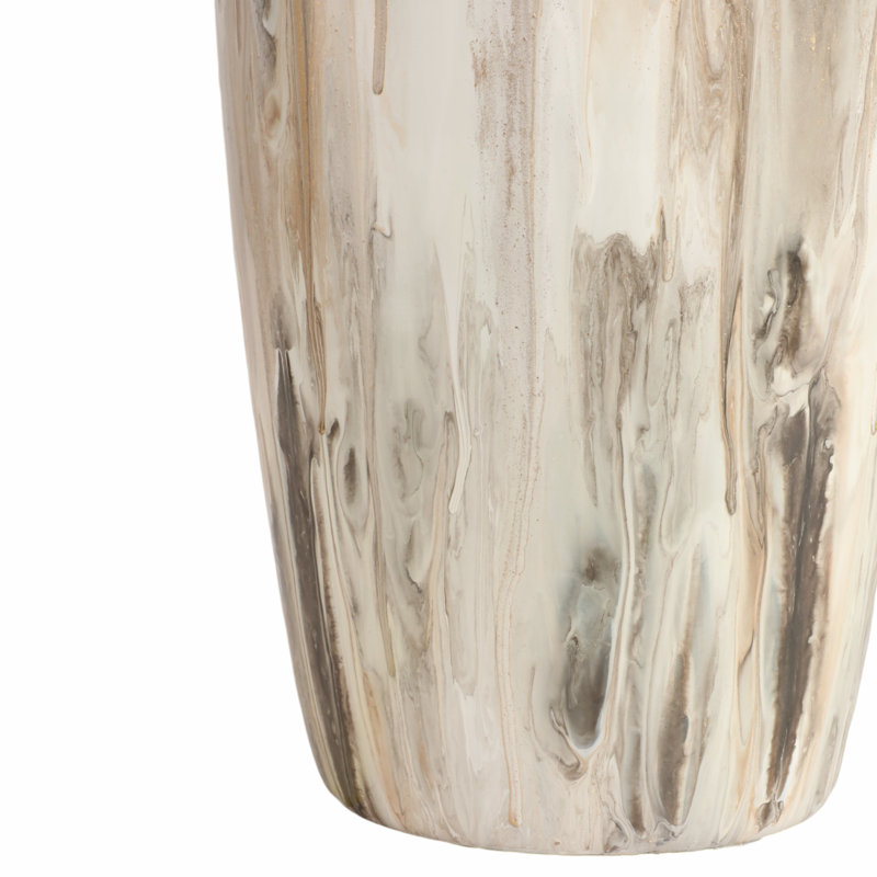 Grand vase en verre Leika, Ivoire ivoire, H 31 po x l 10 po x P 10 po