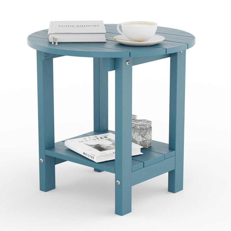 Table d'appoint ronde 18 po Adirondack, Bleu