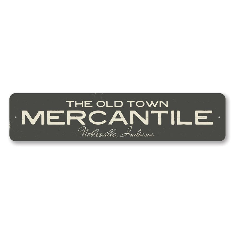 Panneau en aluminium The Old Town Mercantile, H 6 po x l 24 po x P 0,063 po