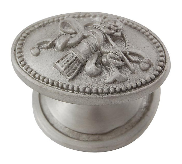 Sforza Oval Knob, Satin Nickel