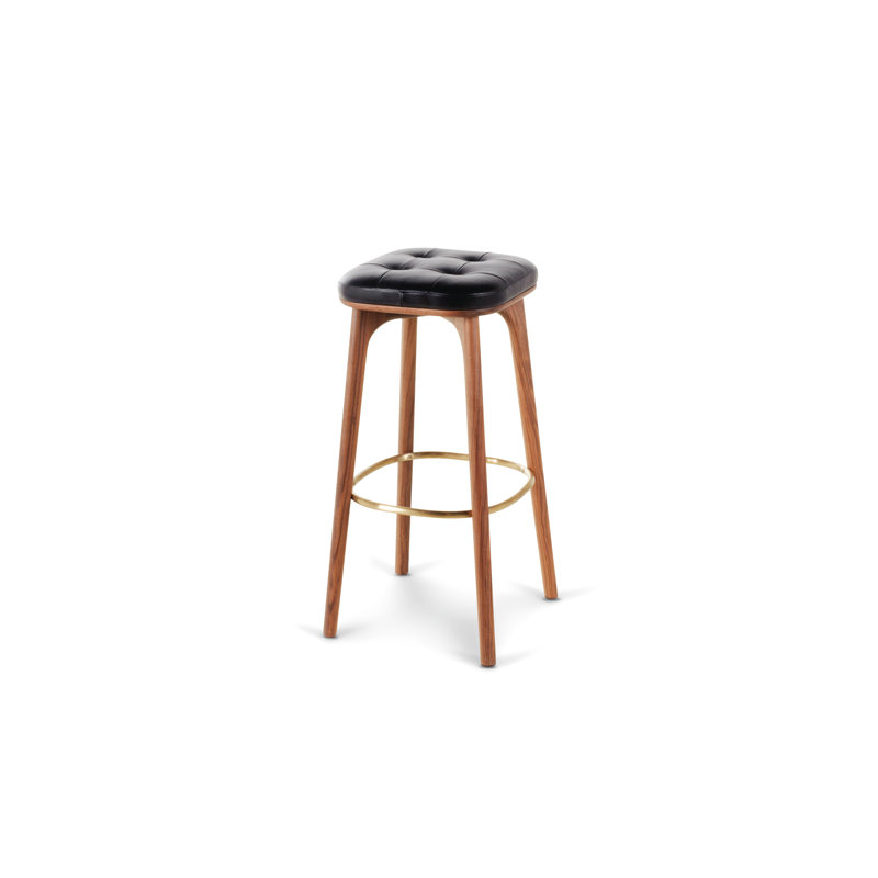 Utility Upholstered Stool with Solid Wood Frame, Bar Stool (30" Seat Height)