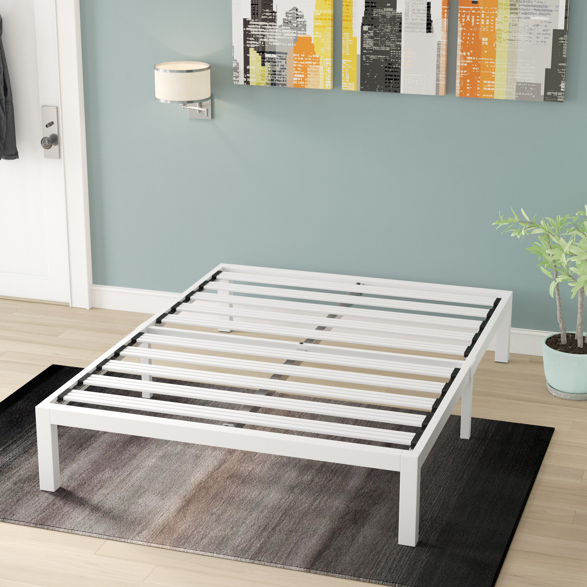 Alwyn Home Bryana 14'' Heavy Duty Steel Bed Frame & Reviews | Wayfair