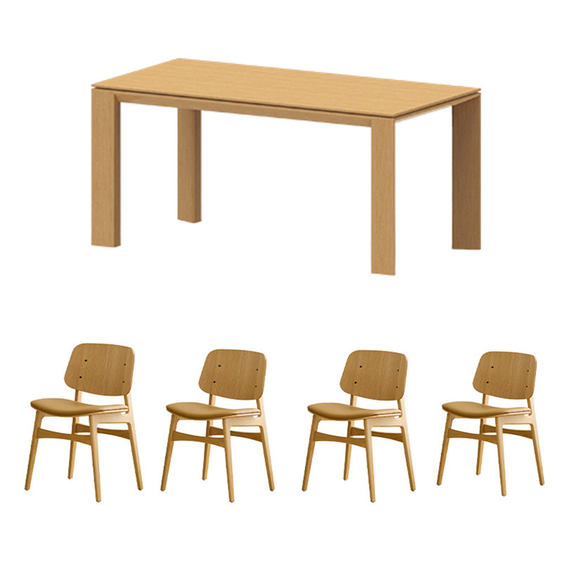 Minimalist style rectangular dining table, 29.53"H x 62.99"L x 31.5"W