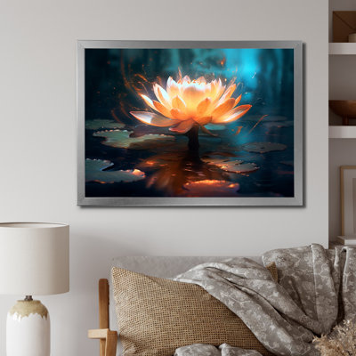 Cinématique lotus blanc dans un étang mystique - reproduction sur toile