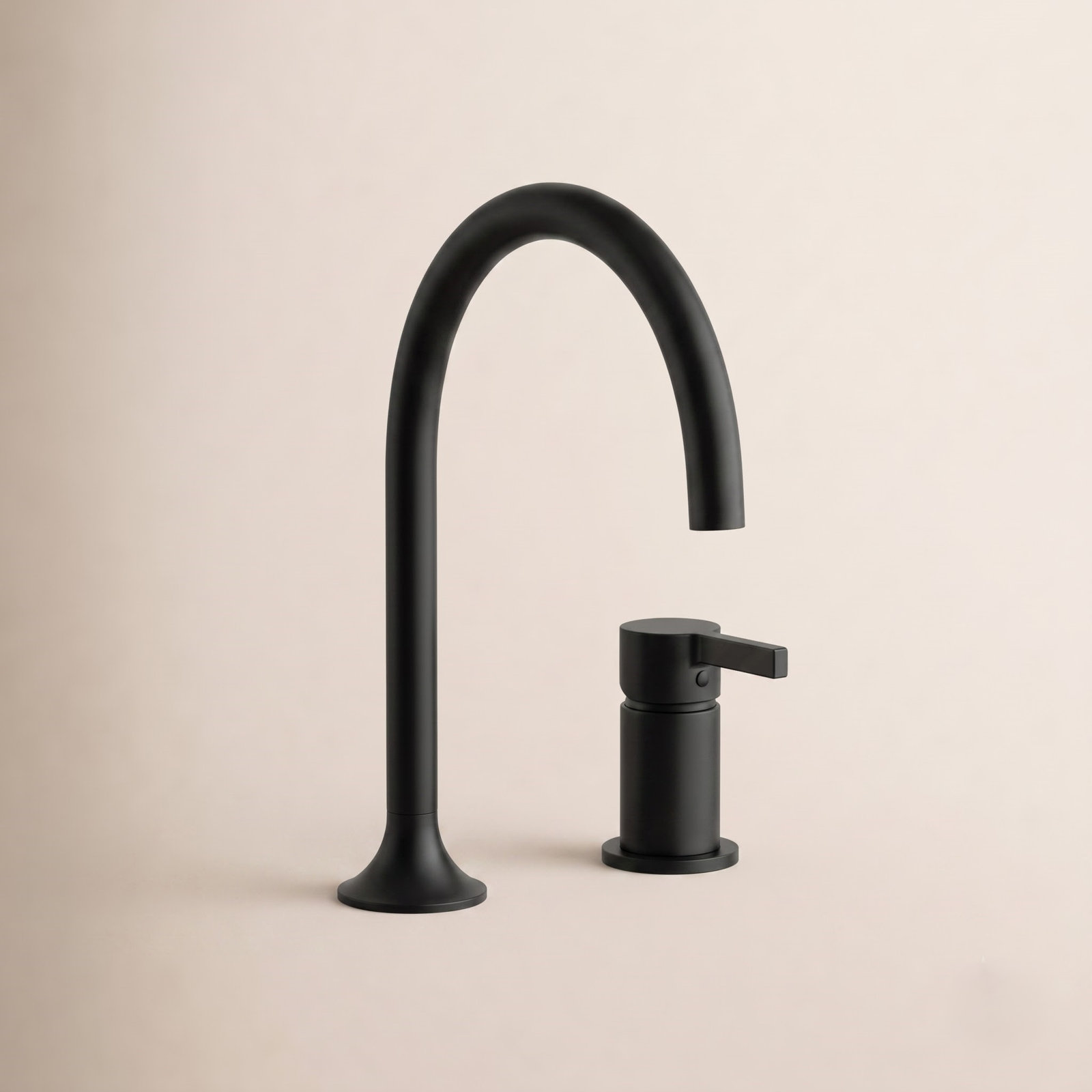 Single-Handle Bathroom Faucet with Drain, Matte Black
