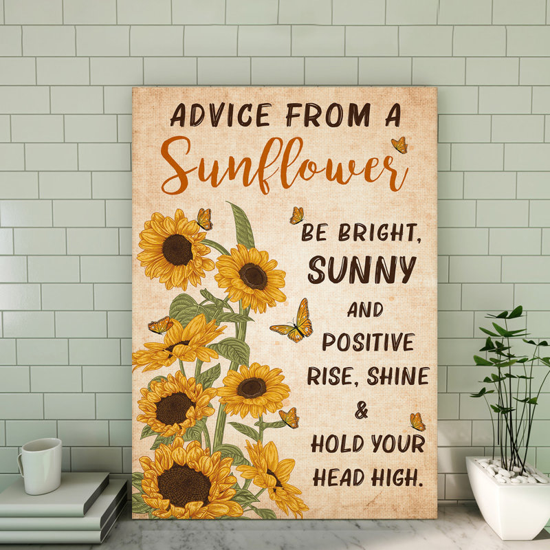 Conseils d'une toile de tournesol, toile tendue, H 36 po x l 24 po x P 2 po