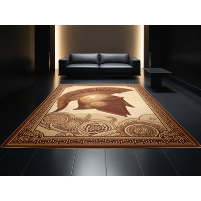 Tapis oriental doux et moelleux de style oriental Durart Spartan - brun clair