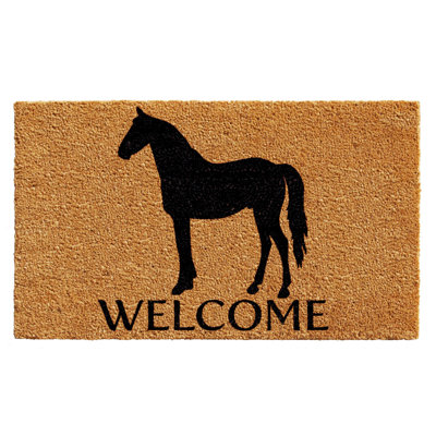 Tapis d'extérieur antidérapant Krohn Horse Welcome 29 po x 17 po