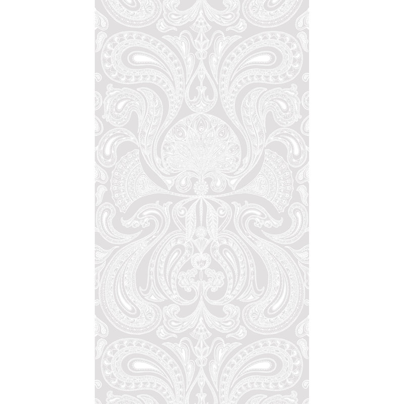 Malabar Paisley Wallpaper Roll, White/Lilac