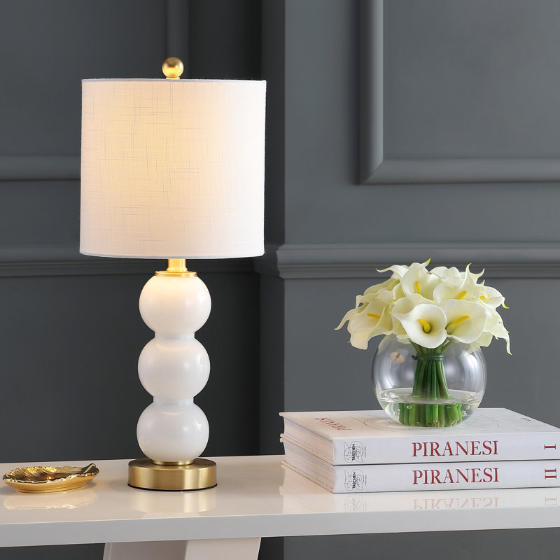 Chewning Table Lamp, White/Brass Gold