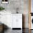 24In White Laundry Cabinet With Tub - Stainless Steel Sink Noise Mitigation Wash Construction Effortless Clean