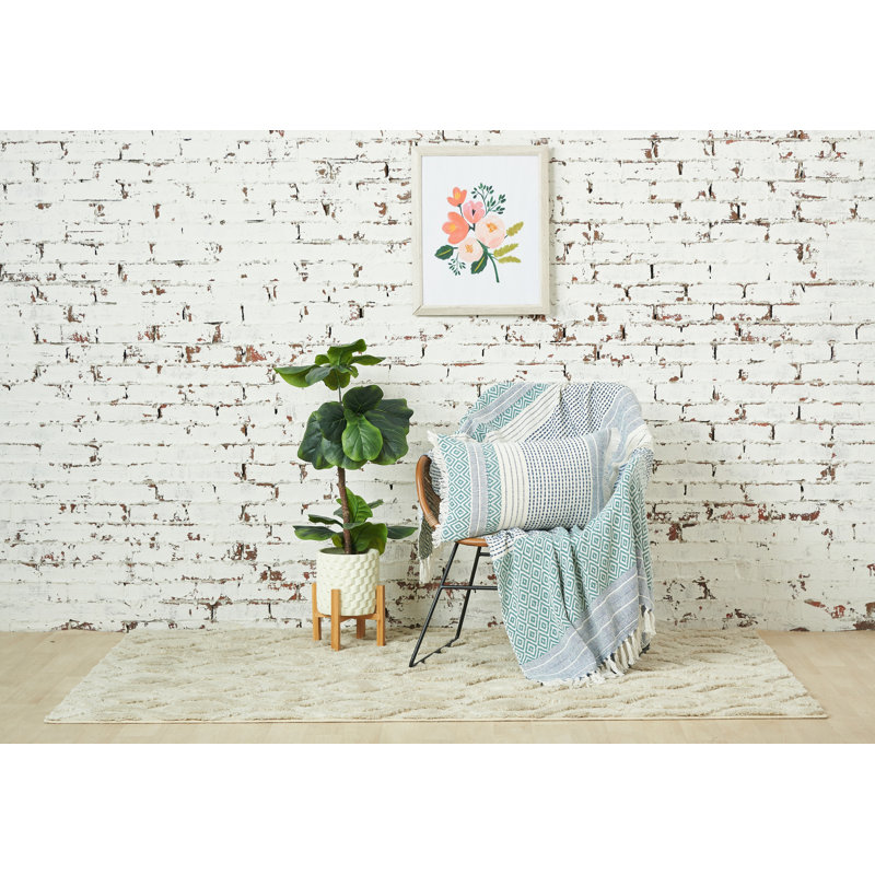 Berkley Surf Blue and Green Cotton Throw Blanket