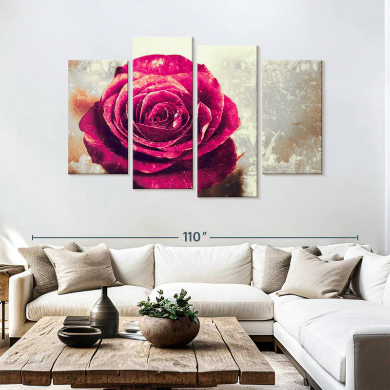 Rose texturé Harnek, H 54 po x l 84 po