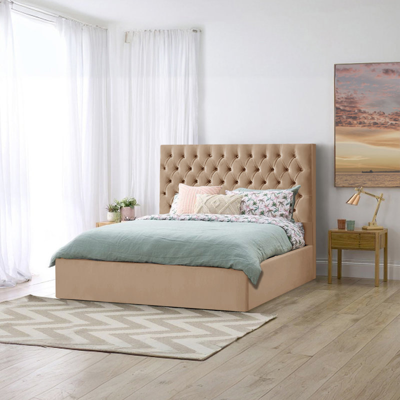 Cuauhtli Storage Bed, Double (4'6), Beige