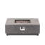 Foyer carré 50 000 de conception moderne en métal, 38,59 po x 38,59 po x 13,09 po, sans assemblage, couleur gris pierre, foyer au gaz propane, fabrication en fer, assemblage requis,