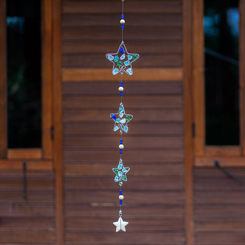 Guirlande en verre recyclé - Étoile, 3 pi