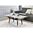 Landon 47" Coffee Table With Glass White Marble Texture Top And Bent Wood Design-602910924