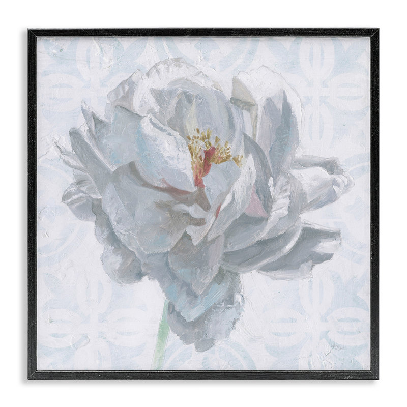 Pivoine blanche sublime par Wellington Studio bg-010, H 12 po x l 12 po, Giclée encadrée noir minuit
