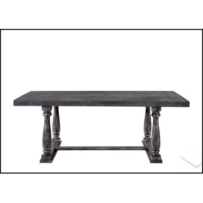 Table de salle à manger en chêne gris patiné Bernard