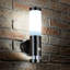 Garlock Brushed Chrome 90.17cm H Outdoor Armed Sconce