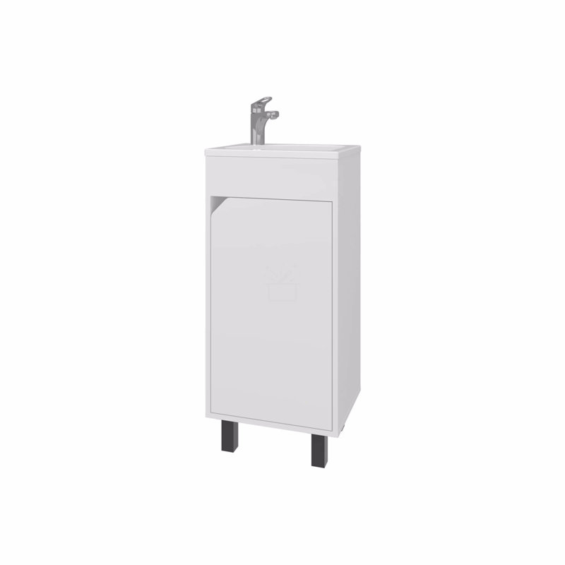 Bathroom Vanity With Integrated Sink, White