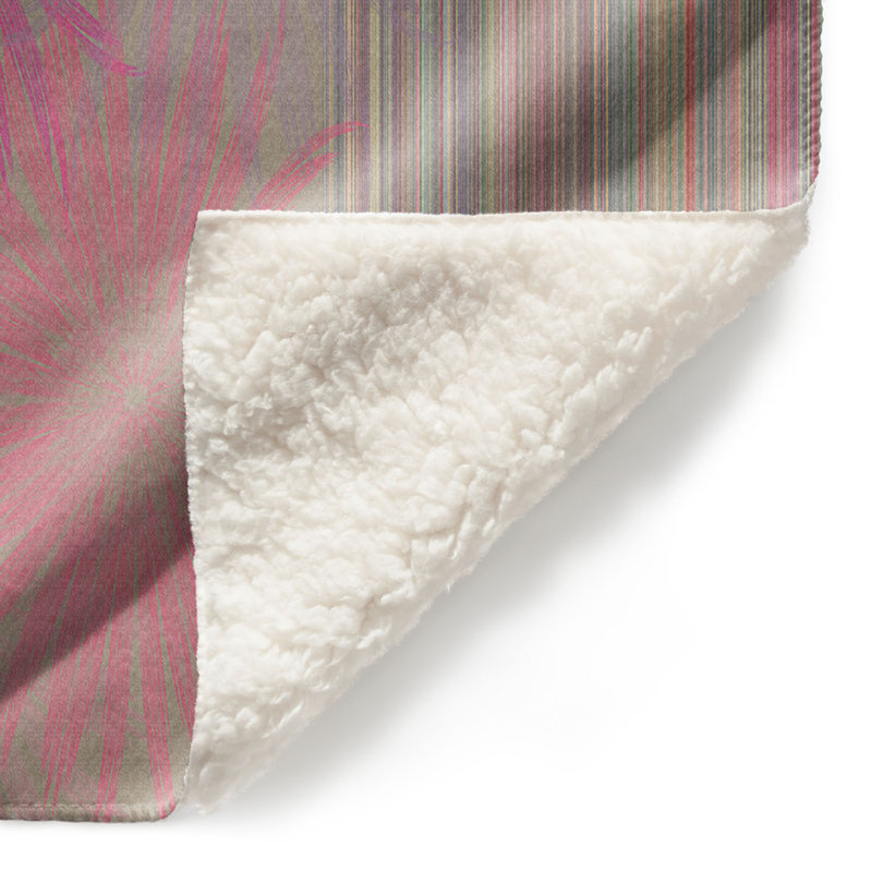 Jeté / motif floral, l 68 po x L 80 po, Rose