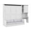 Lit escamotable multifonctionnel avec canapé, bureau et armoire de rangement, conception pliable peu encombrante