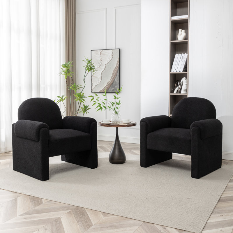 Bryonie Upholstered Armchair, Black Polyester