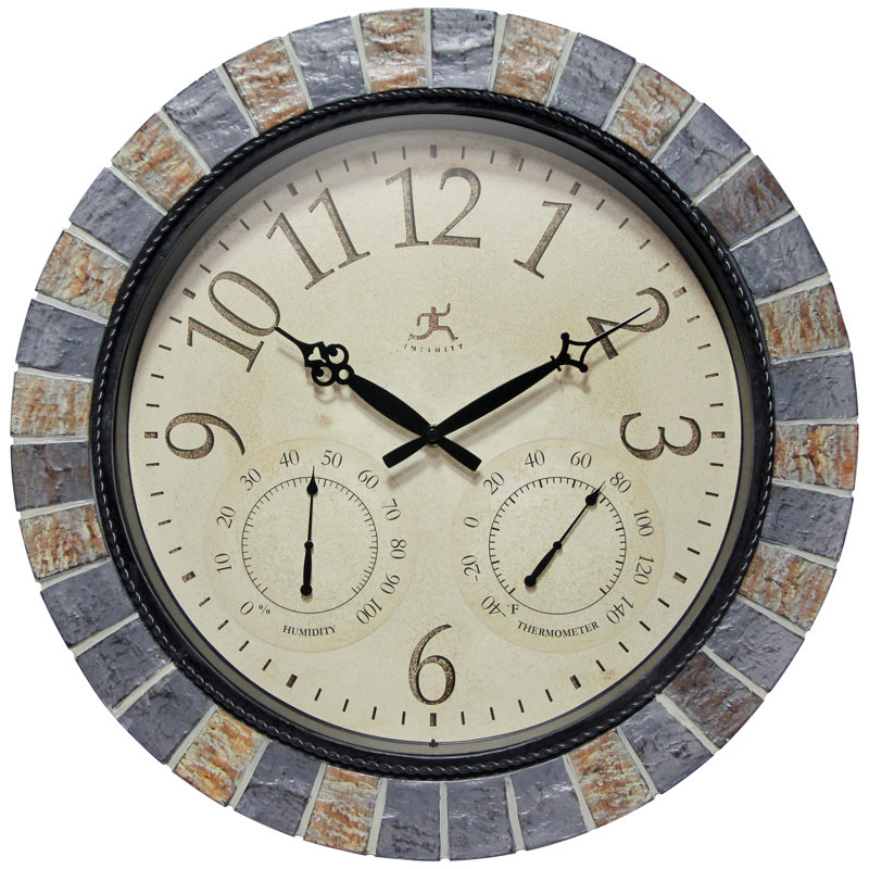 Outdoor Round Plastic Wall Clock 18 Inches - Multi-Color