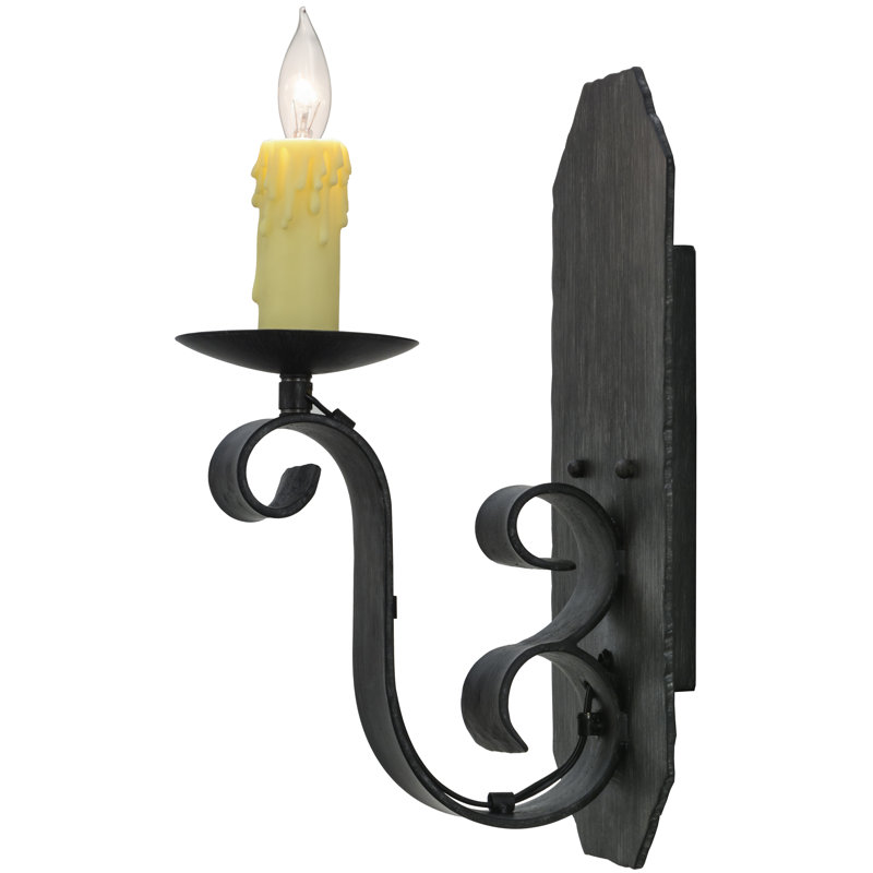 Renzo 1 - Light Candle Wall Light, Black