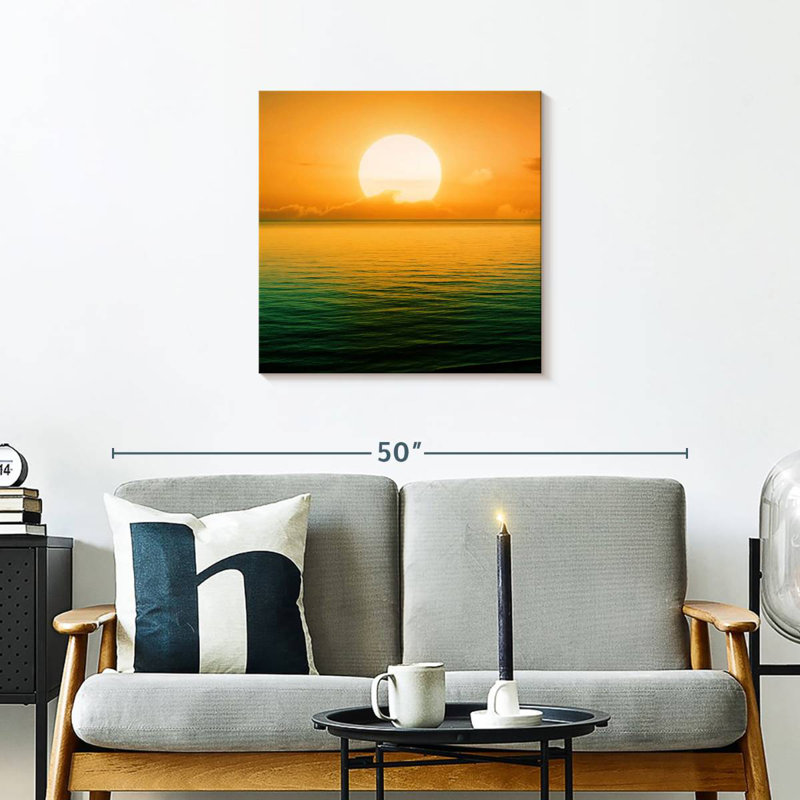 Gillard, coucher de soleil sur la mer, H 24 po x l 24 po