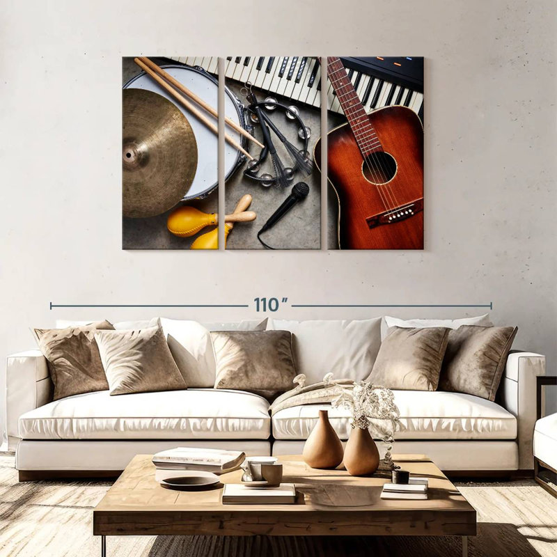 Mélange d'instruments de musique Abarca, H 48 po x l 74 po