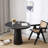 Black Round Solid Wood Dining table-1861383286