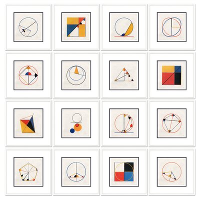 Euclid's Geometry Series - 16 Piece Picture Frame Painting Print Set on Paper -  Soicher Marin, PER-18-0322-W-S16