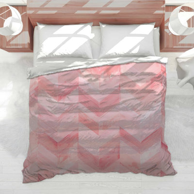 Pink Chevron Brushstrokes Comforter